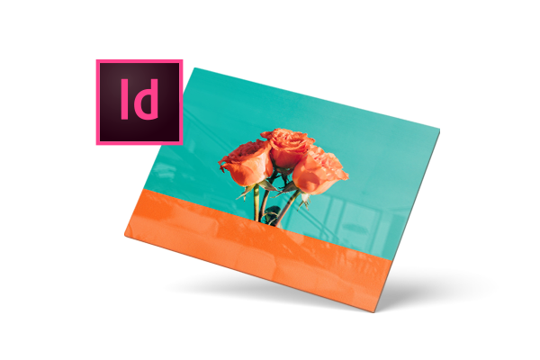 Ejemplo de cuadro en acrílico de una flor, creado con Indesign.